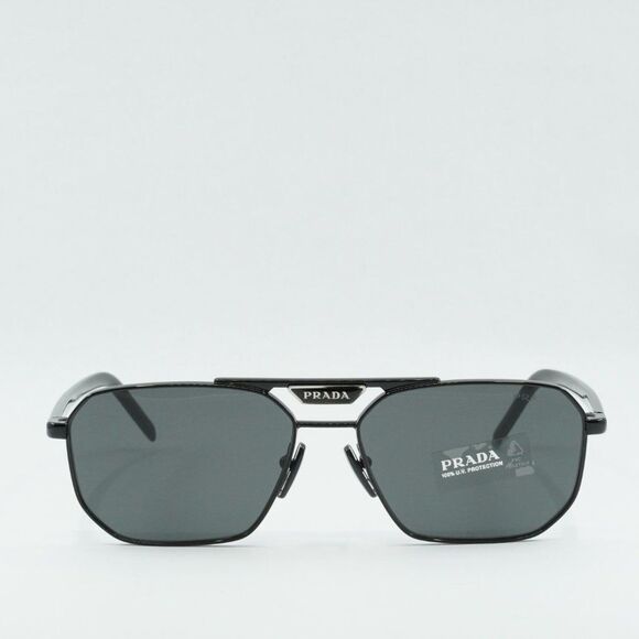 NEW PRADA PR58YS 1AB5S0 BLACK DARK GREY SUNGLASSES - Picture 2 of 11